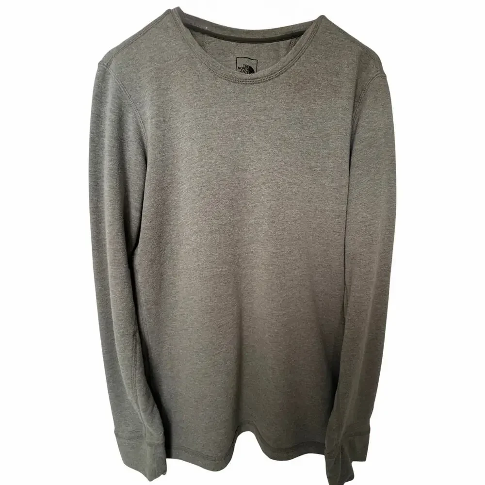 The North Face Gray Long Sleeve Crewneck Shirt Mens Large